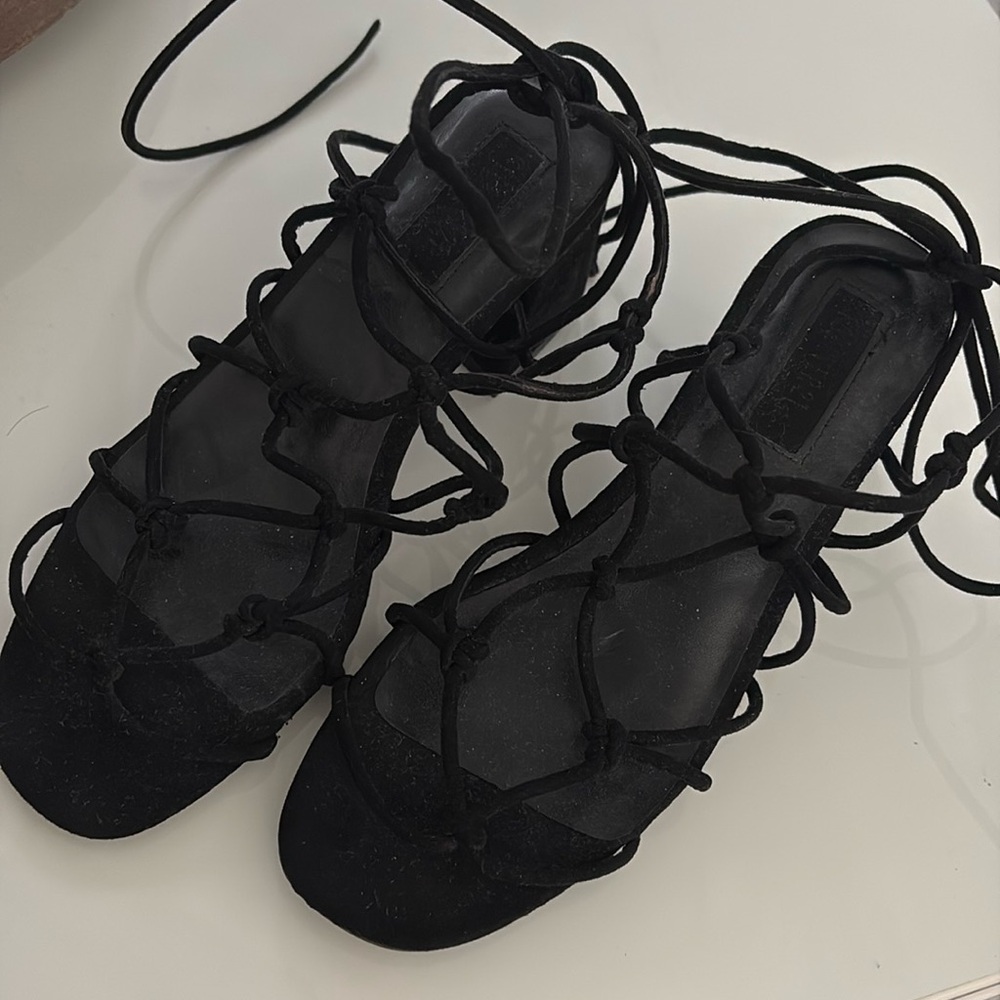 Black strappy heels